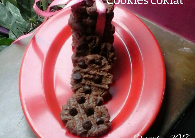 Bagaimana Menyiapkan Cookies Coklat (good time KW Super) 4 bahan saja yang Lezat