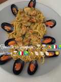 Spaghetti con patate basilico km zero e cozze 🦪👩‍🍳🇮🇹🌍🏡🦁