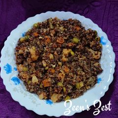 A picture of Red Quinoa Mix Vegetable Risotto.