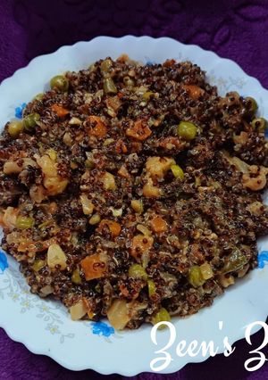 A picture of Red Quinoa Mix Vegetable Risotto.