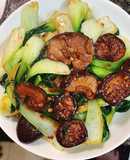 Cải chíp xào nấm