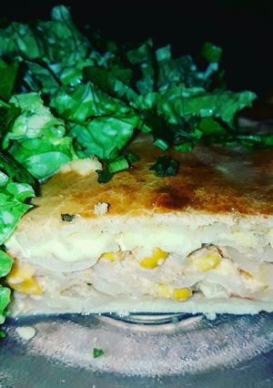 Una foto de Tarta de cebolla y choclo