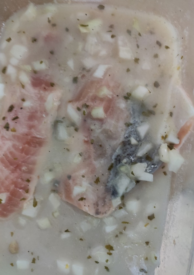 Una foto de Salmón marinado