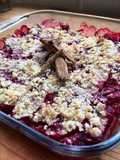 Crumble de manzana con frambuesa