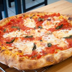 A picture of Homemade Margherita Pizza.