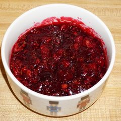 Cranberry sauce A picture of Cranberry sauce.
