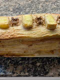 Una foto de Pastel de pan de molde caliente