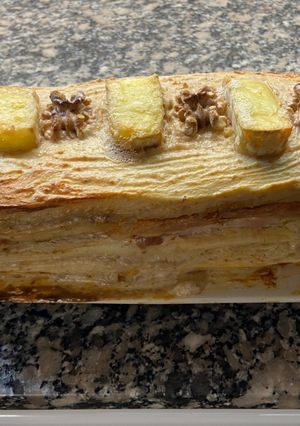 Una foto de Pastel de pan de molde caliente