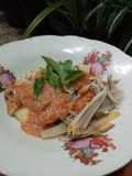 Pecel Terong Bakar dan Jantung Pisang