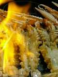Cigalas flambeadas con salsa de lima
