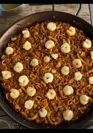 Una foto de Arroz seco de marisco