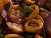 A picture of squid shrimp