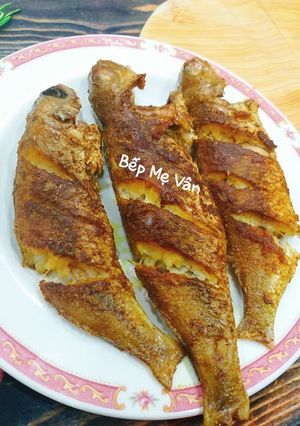 Hình của món Cá hường 1 nắng muối sả và nghệ chiên.