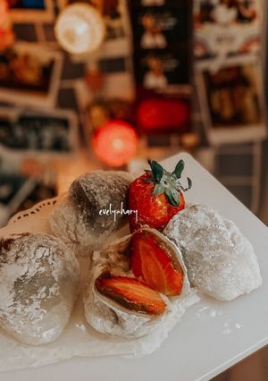 Foto resep Mochi strawberry (ichigo daifuki) mochi jepang ✨