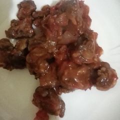 A picture of Wet fry Goat Meat.