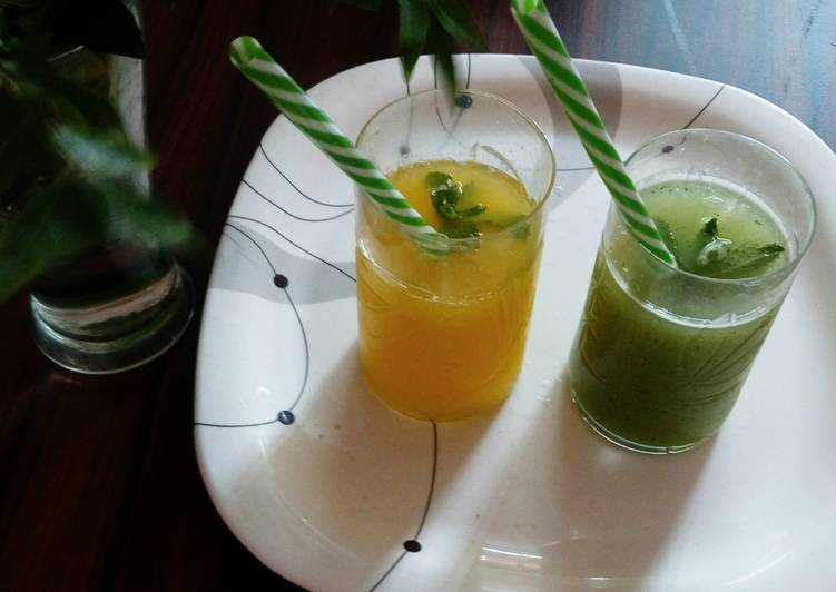 Recipe of Perfect Cucumber mint cooler &amp; Sweet lime cooler