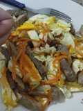 Wok de verduras y carne