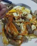 Wok de verduras y carne