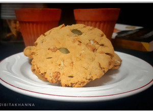 A picture of Aloo Jeera Cookies 🍪 (with Whole Wheat flour and Rolled Oats).
