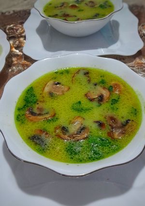 صورة لوصفة حساء الفطر بالدجاج
