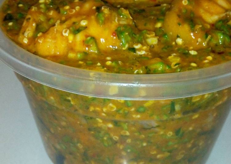 Recipe of Favorite Ogbono and Okra soup with catfish