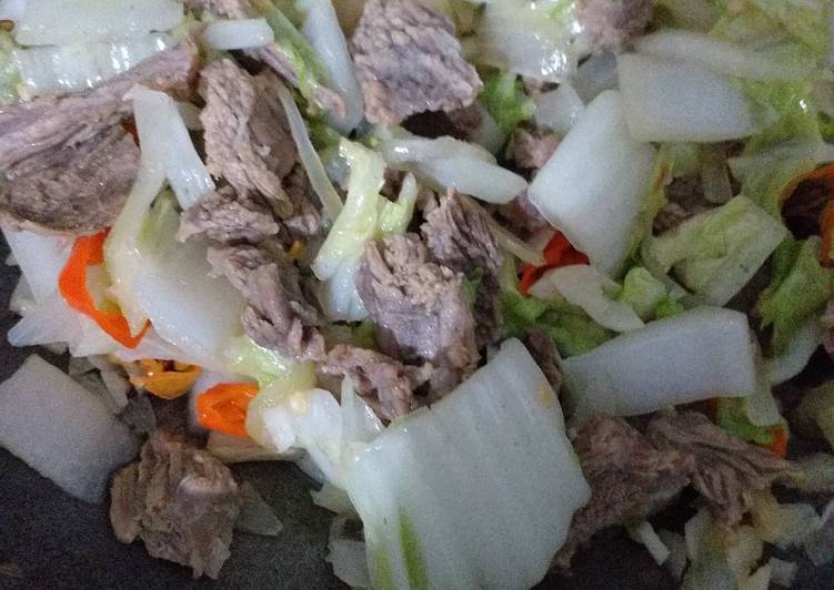 Tumis Daging Sawi Putih