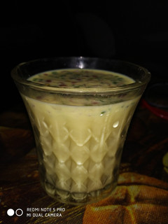 A picture of Kesar badam pista milk.