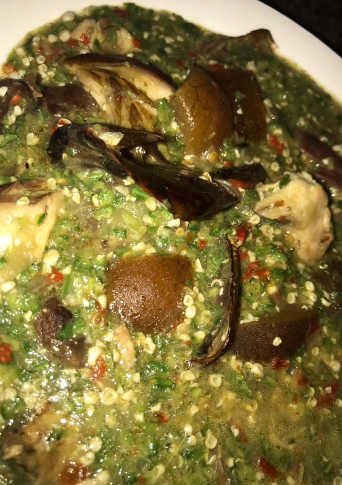 A picture of Okro soup.