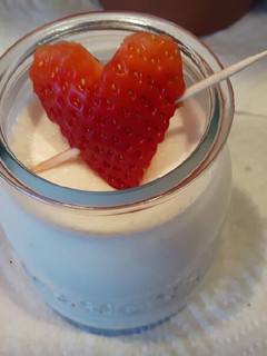 Una foto de Pannacota de fresa