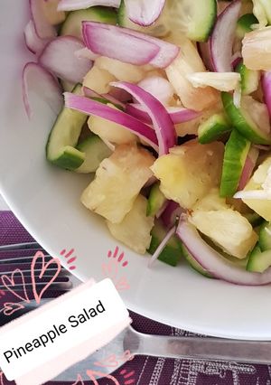 A picture of Pineapple Salad (best served with tomato rice).