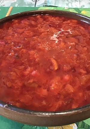 Une photo de Compote de prunes d'ente et pêches de vigne