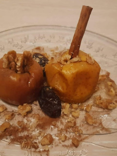 Una foto de Manzanas asadas con miel y canela