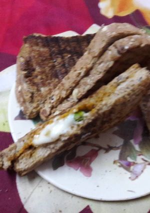 A picture of Hung Curd Brown bread sandwich.