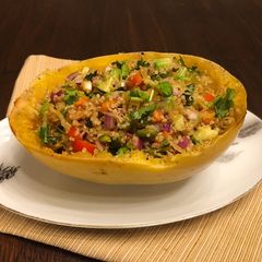 A picture of Quick Easy Spaghetti Squash Quinoa Boat.