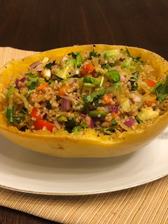 A picture of Quick Easy Spaghetti Squash Quinoa Boat.
