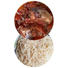 A picture of Spaghetti and Titus Fish stew.