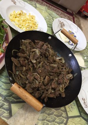 صورة لوصفة كبدة على الصاج