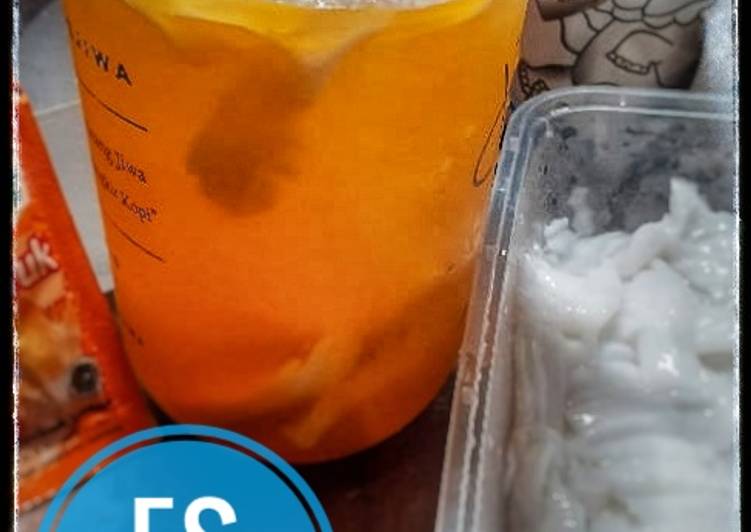 Resep Es Jeruk Kelapa, Enak Banget