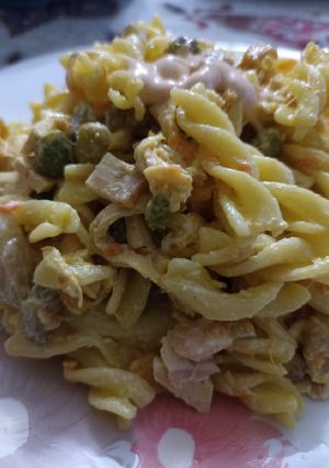 عکسی از دستور سالاد ماکارونی لذیذ😋