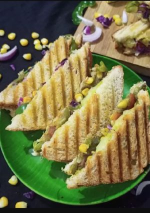 A picture of Veg Cheese Grilled Sandwich (Mumbai Street Style).