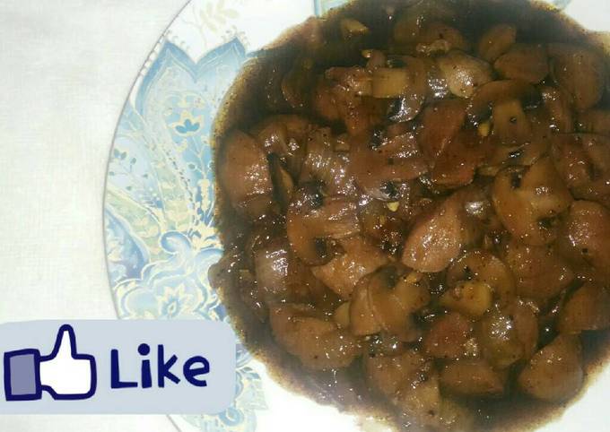 Cara Buat Jamur Kancing + Bakso Saus Lada Hitam Farah Quinn