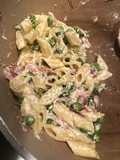 Pasta with Peas, Cream, and Ham