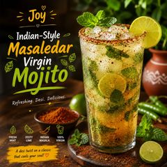 A picture of Indian-Style Masaledar Virgin Mojito 🍋🌿 | Spicy, Tangy & Refreshing Desi Drink.