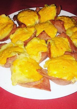 Una foto de Cupcakes de papa y jamón
