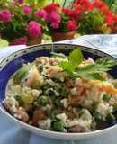 Σαλάτα με ρύζι γαρίδες και λαχανικά