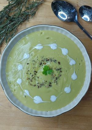 A picture of Asparagus and Zucchini Cream Soup (No-Waste).