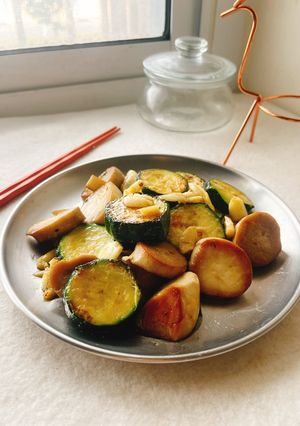 麻油櫛瓜杏鮑菇 的食譜成品照片