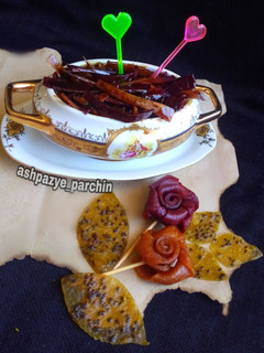 عکسی از دستور لواشک رشته ای با سس ترش 🌸