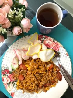 Foto resep Nasi goreng bakso sosis telur