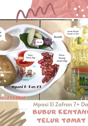 Foto resep Mpasi 7+ Day 29 : Bubur Kentang Telur Tomat